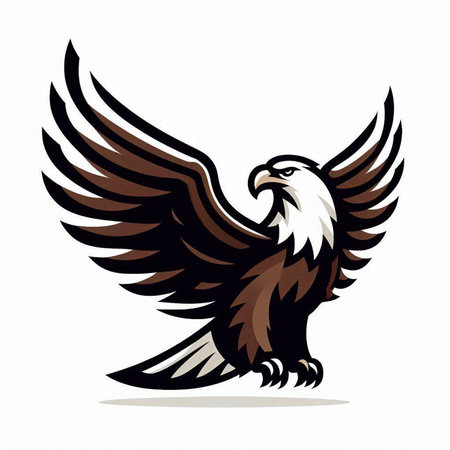 Eagle logo design. Eagle head with wings. Vector illustration.のイラスト素材