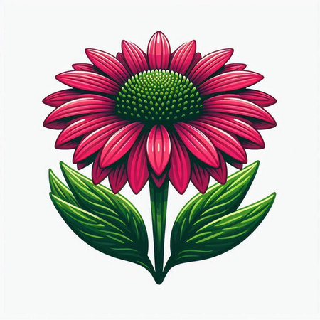 Echinacea flower vector illustration. Isolated on white background.のイラスト素材