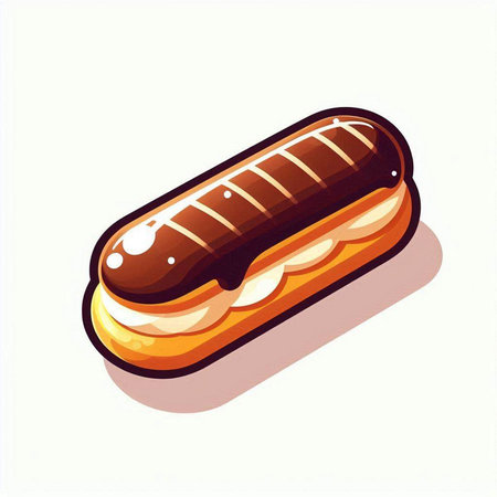 Illustration of a chocolate eclair on a white background - vectorのイラスト素材