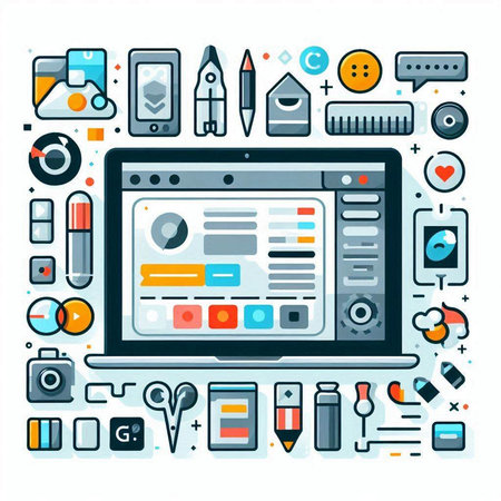 Flat design modern vector illustration concept of online education, e-learning, distance learning, webinar, tutorials.のイラスト素材