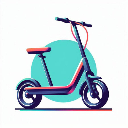 Modern electric scooter isolated on a white background. Vector illustration.のイラスト素材