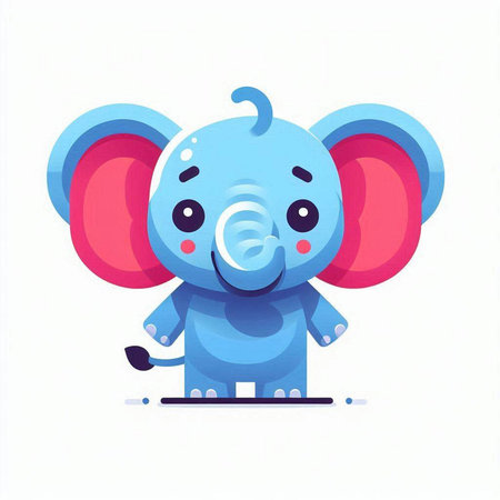 Cute cartoon elephant. Vector illustration of a cute baby elephant.のイラスト素材