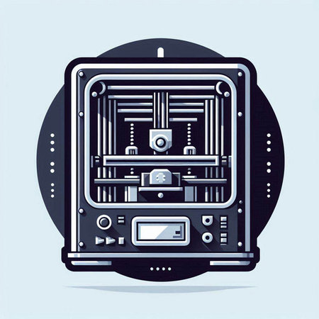 3D printer. 3D printer. 3d printing technology. Vector illustrationのイラスト素材