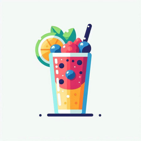 Fruit smoothie icon in flat style. Vector illustration for web design.のイラスト素材