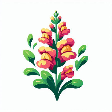 Illustration of a colorful floral ornament isolated on a white background.のイラスト素材