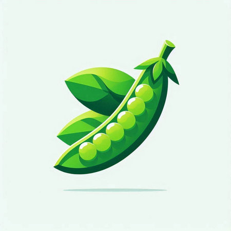 Green peas on a white background. Vector illustration. Eps 10.のイラスト素材