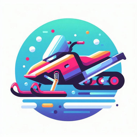 snowmobile on a white background, vector illustration, eps 10のイラスト素材