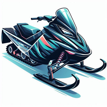 Snowmobile. Vector illustration of a snowmobile. Winter sport.のイラスト素材