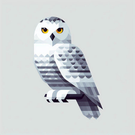 Owl. Vector illustration. Isolated on a white background.のイラスト素材
