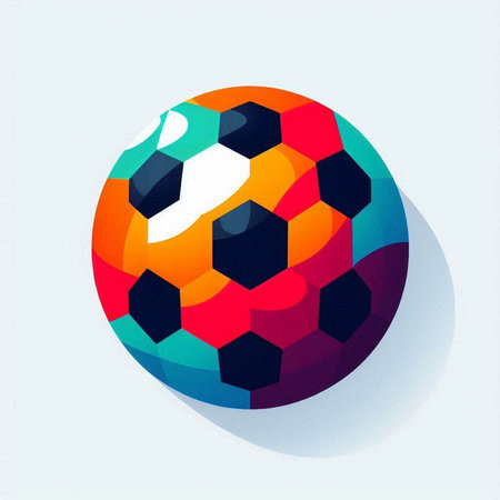 Abstract soccer ball on a light background. Vector illustration for your designのイラスト素材