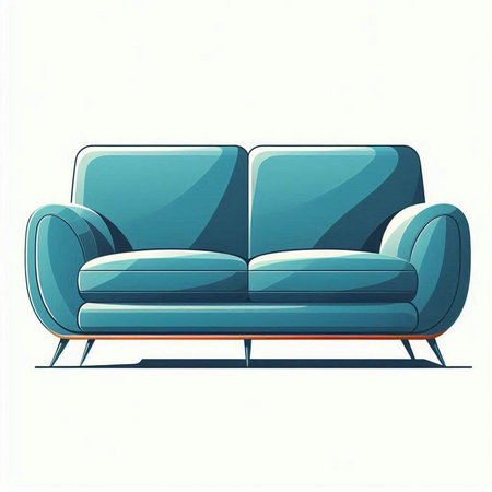 Sofa isolated on a white background. Vector illustration in cartoon style.のイラスト素材