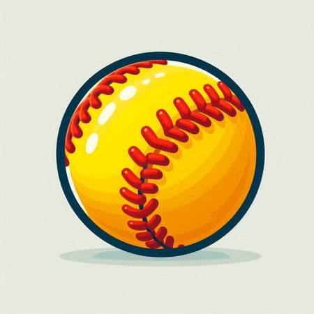 Baseball ball isolated on white background. Vector illustration in cartoon style.のイラスト素材
