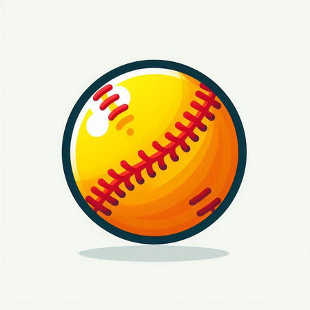 Baseball ball vector icon isolated on white background. Cartoon style.のイラスト素材