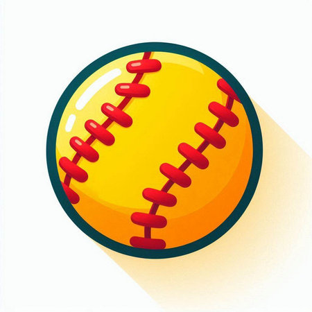 Baseball ball icon, vector illustration. Flat design style with long shadowのイラスト素材