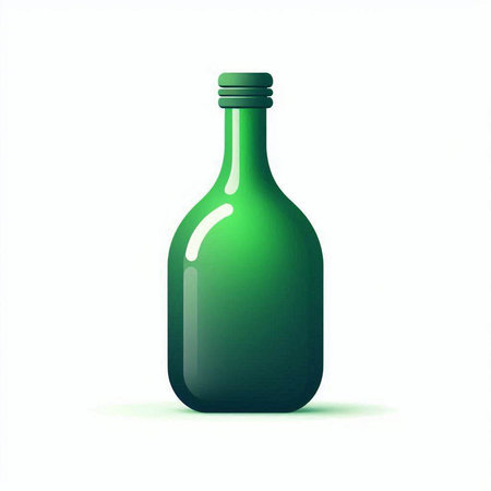 bottle of wine isolated on a white background. 3d illustrationのイラスト素材