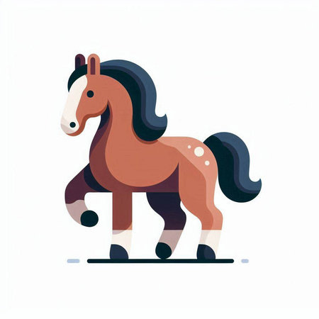 Horse vector illustration. Flat design style. Isolated on white background.のイラスト素材