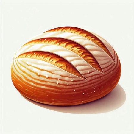 Bread isolated on white background. 3D illustration. Vintage style.のイラスト素材