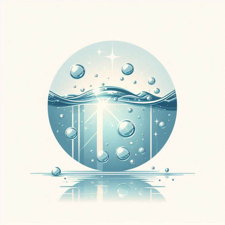 abstract background with water and bubbles, vector illustration eps10のイラスト素材