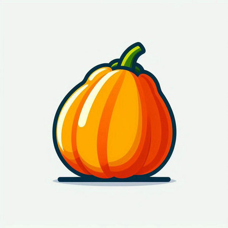 Pumpkin on a white background. Vector illustration in cartoon style.のイラスト素材