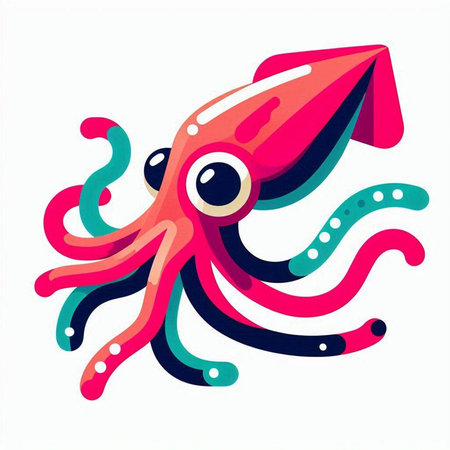 Octopus. Colorful vector illustration. Isolated on white background.のイラスト素材