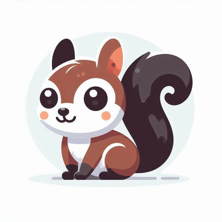 Cute squirrel vector illustration. Cute cartoon animal character. Vector illustration.のイラスト素材