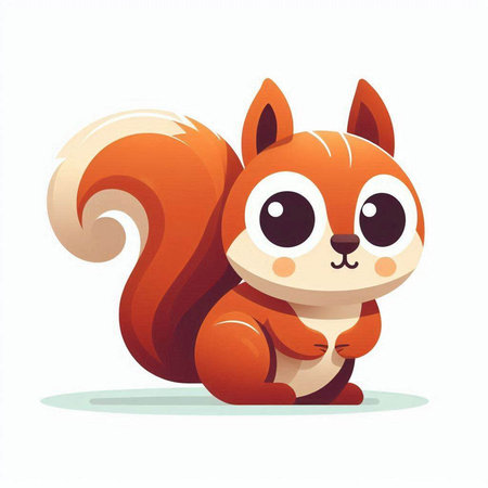 Cute cartoon squirrel. Vector illustration isolated on a white background.のイラスト素材