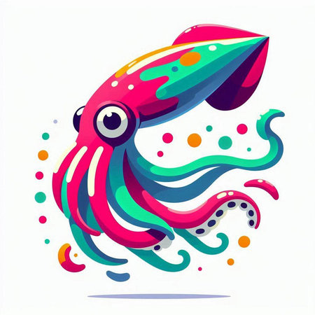 Colorful octopus on white background. Vector illustration for your designのイラスト素材