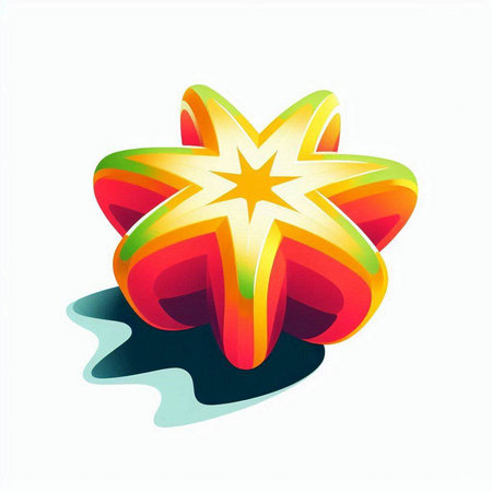 Star in the form of a flower on a white background. Vector illustration.のイラスト素材