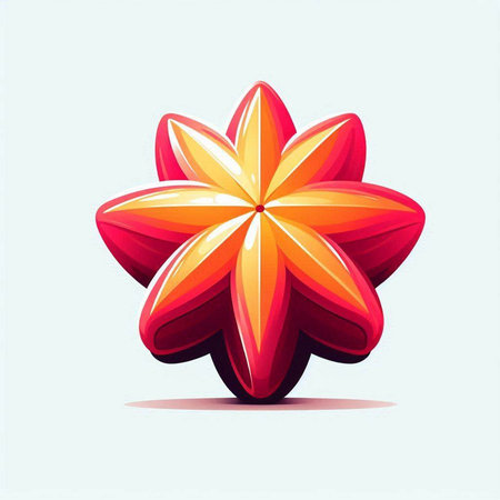 Vector illustration of a stylized red flower on a white background.のイラスト素材