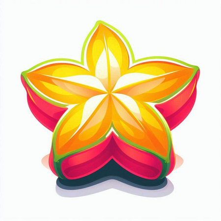 Star fruit icon on white background. Vector illustration. Eps 10.のイラスト素材