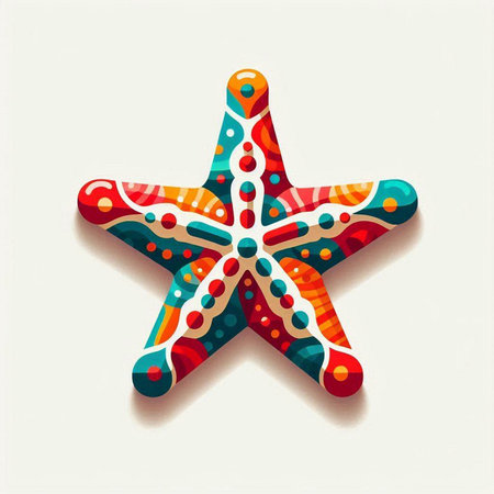 Starfish with colorful pattern. Vector illustration. Eps 10 file.のイラスト素材