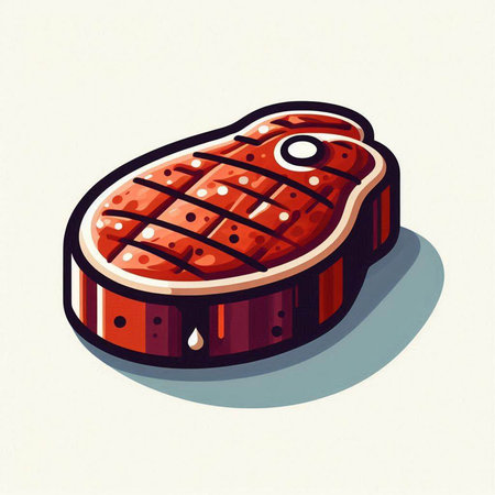 Steak vector illustration. Steak icon. Steak icon.のイラスト素材