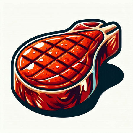 Illustration of raw pork steak. Vector illustration for your design.のイラスト素材