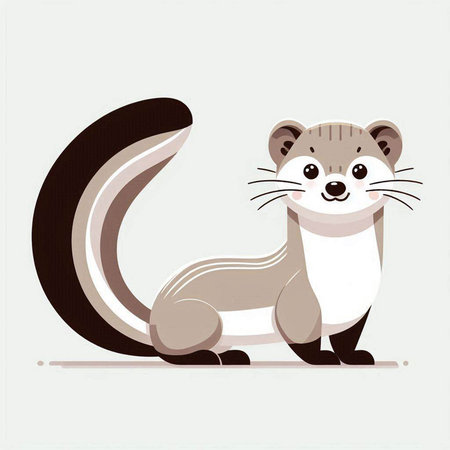 Cute cartoon ferret. Vector illustration. Cute animal.のイラスト素材