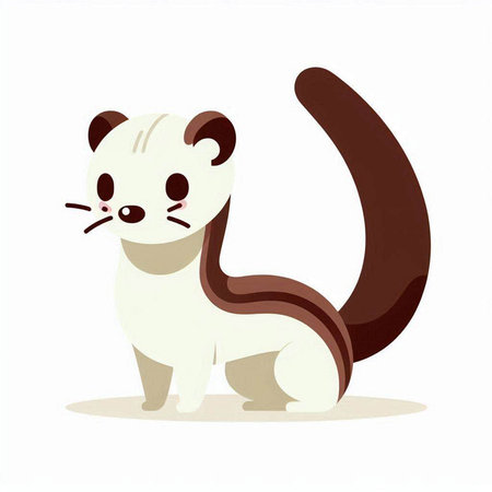 Cute cartoon otter isolated on white background. Vector illustration.のイラスト素材