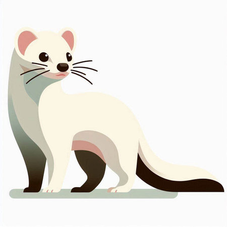 Cute ferret. Vector illustration on a white background. Isolated.のイラスト素材