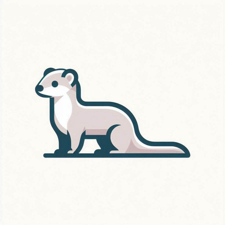 Otter on a white background. Vector illustration in flat style.のイラスト素材