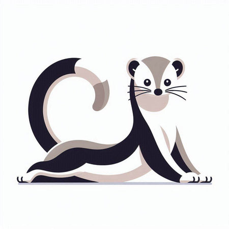 Cute chipmunk on a white background. Vector illustration.のイラスト素材