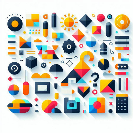 Abstract geometric background with colorful shapes. Vector illustration. Eps 10.のイラスト素材