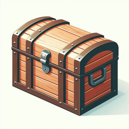 Vintage chest on white background. Illustration in vector format.のイラスト素材