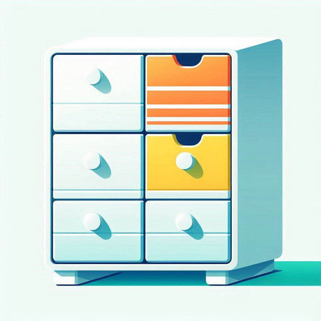 Cabinet with drawers. Vector illustration. Eps 10.のイラスト素材