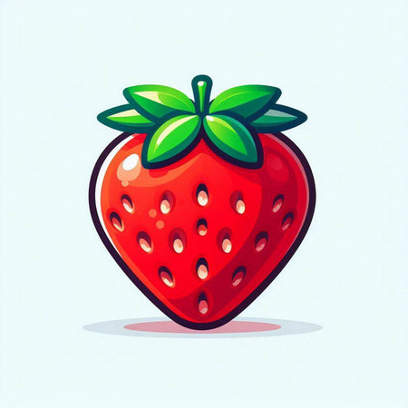Strawberry vector illustration in cartoon style. Isolated on white background.のイラスト素材