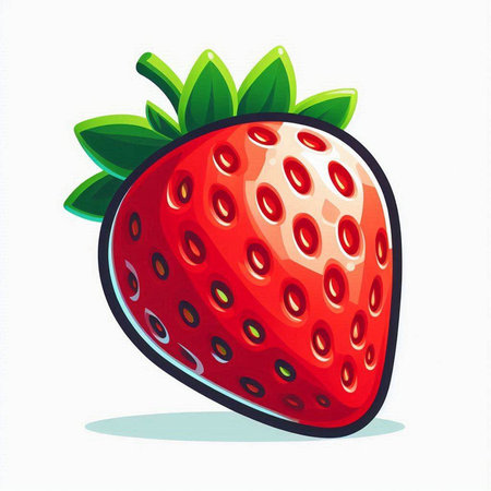 Strawberry vector illustration isolated on white background. Fresh fruit icon.のイラスト素材
