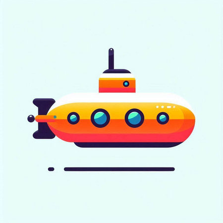 Submarine icon. Flat illustration of submarine vector icon for web designのイラスト素材