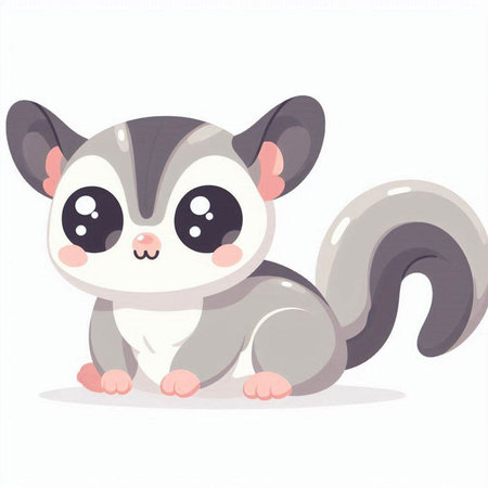 Cute cartoon skunk. Vector illustration isolated on white background.のイラスト素材