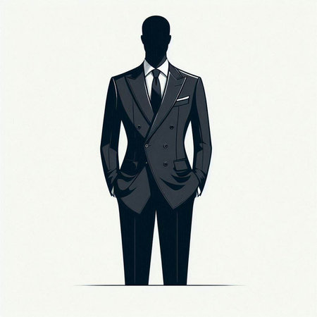 Businessman in suit. Vector illustration of a man in suit.のイラスト素材