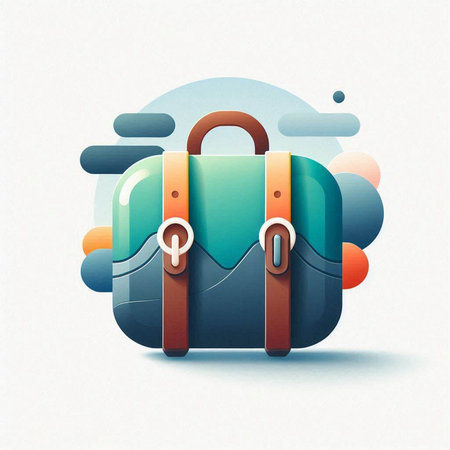 Colorful travel bag icon on white background. Eps 10 vector file.のイラスト素材