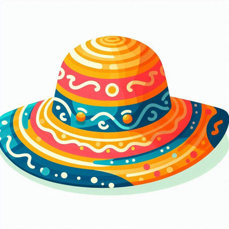 Mexican hat vector illustration in flat cartoon style isolated on white background.のイラスト素材