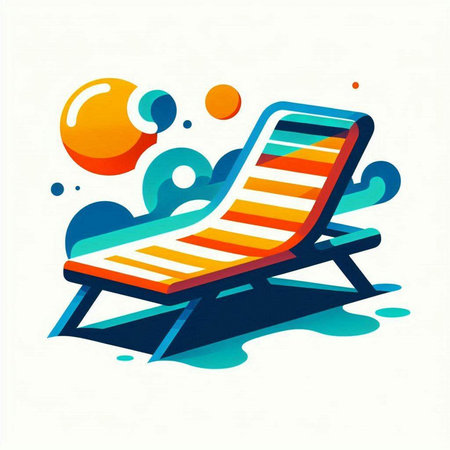 Beach chair icon. Vector illustration. Isolated on white background.のイラスト素材
