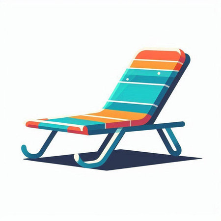 Illustration of a sun lounger on a white background.のイラスト素材